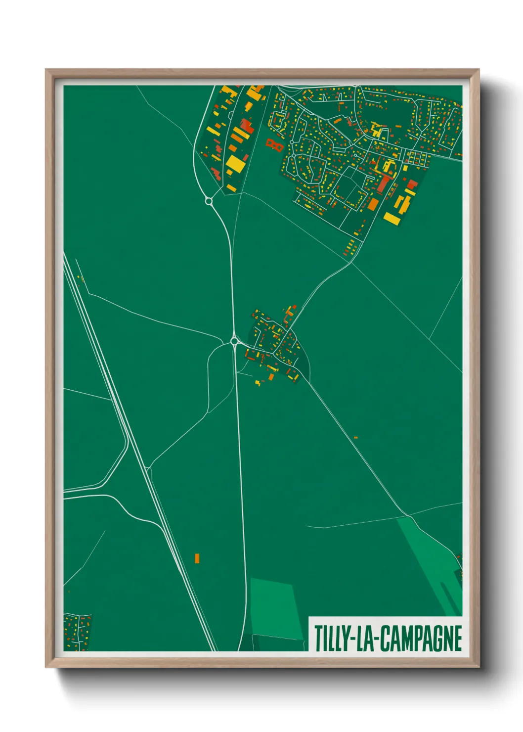 Une affiche de carte sur Tilly-la-Campagne