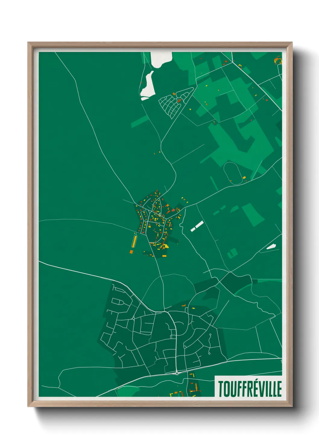 Une affiche de carte sur Touffréville