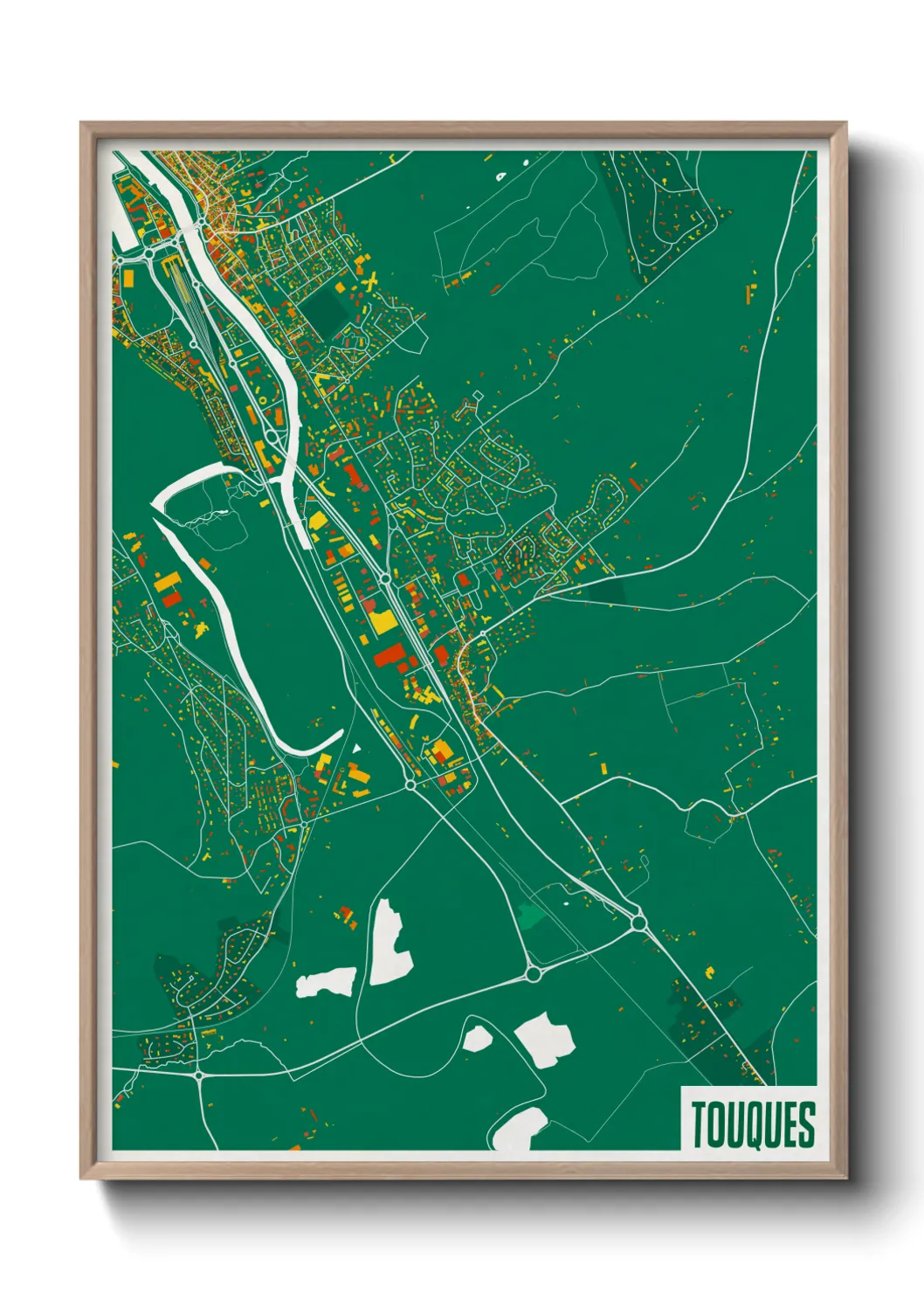 Une affiche de carte sur Touques