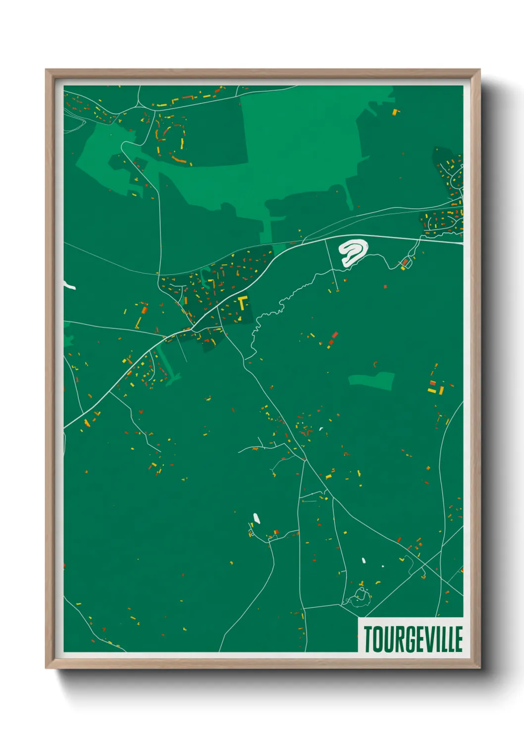 Une affiche de carte sur Tourgeville