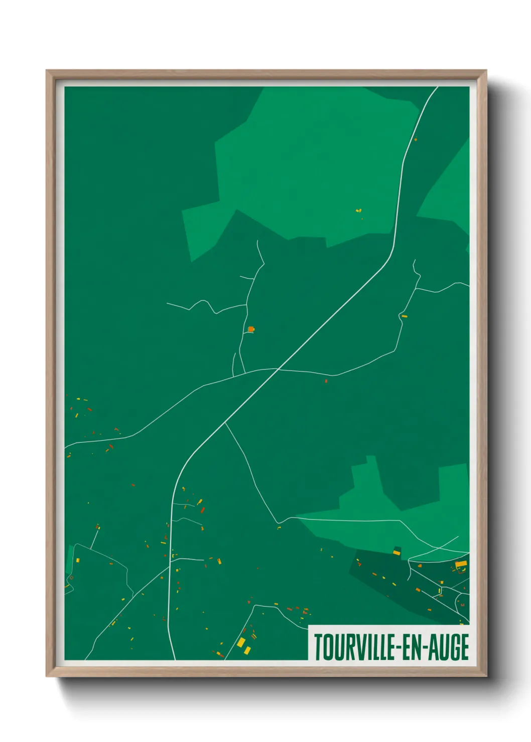 Une affiche de carte sur Tourville-en-Auge