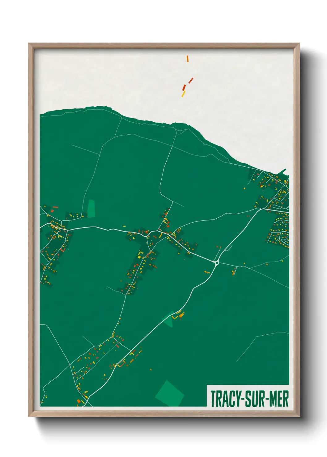 Une affiche de carte sur Tracy-sur-Mer