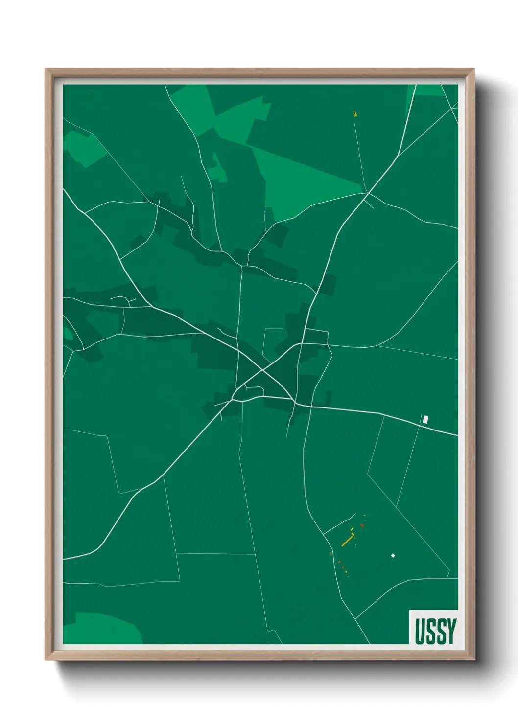 Une affiche de carte sur Ussy