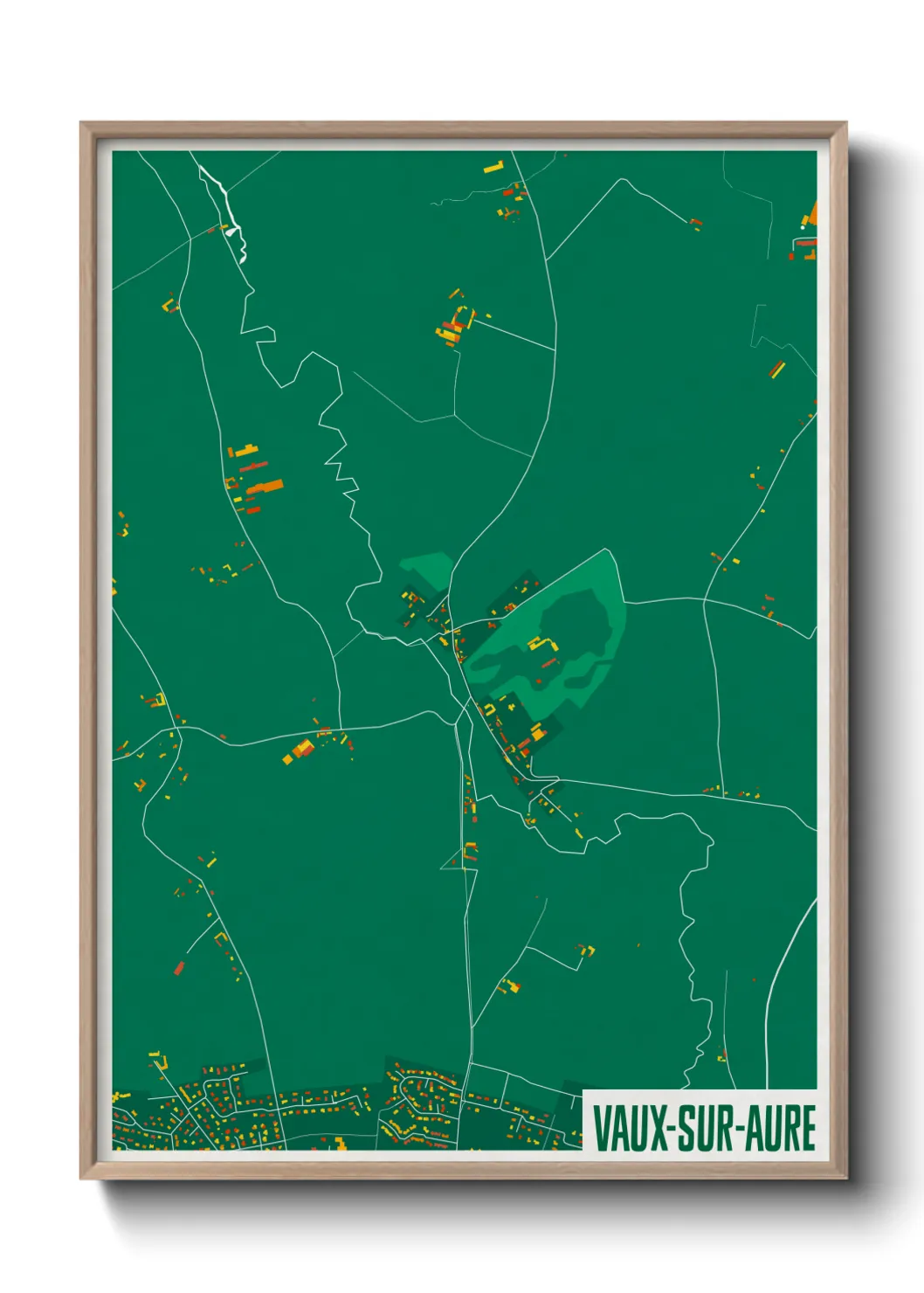 Une affiche de carte sur Vaux-sur-Aure