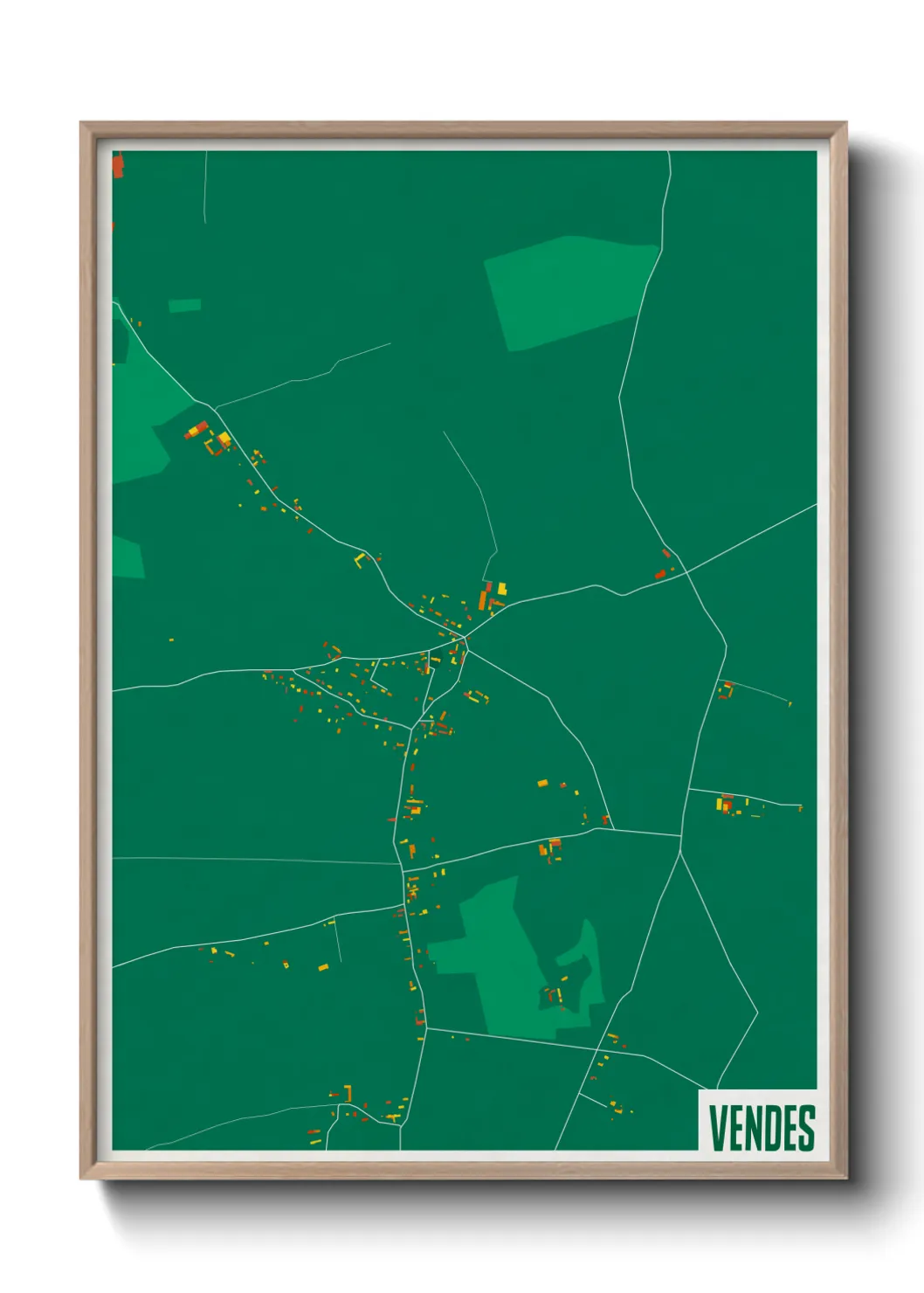 Une affiche de carte sur Vendes