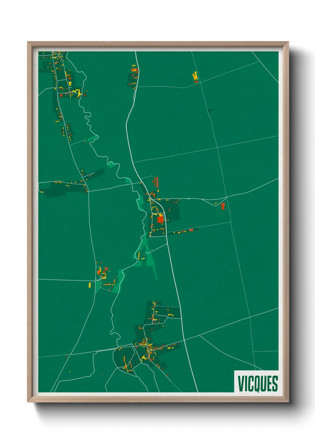 Une affiche de carte sur Vicques