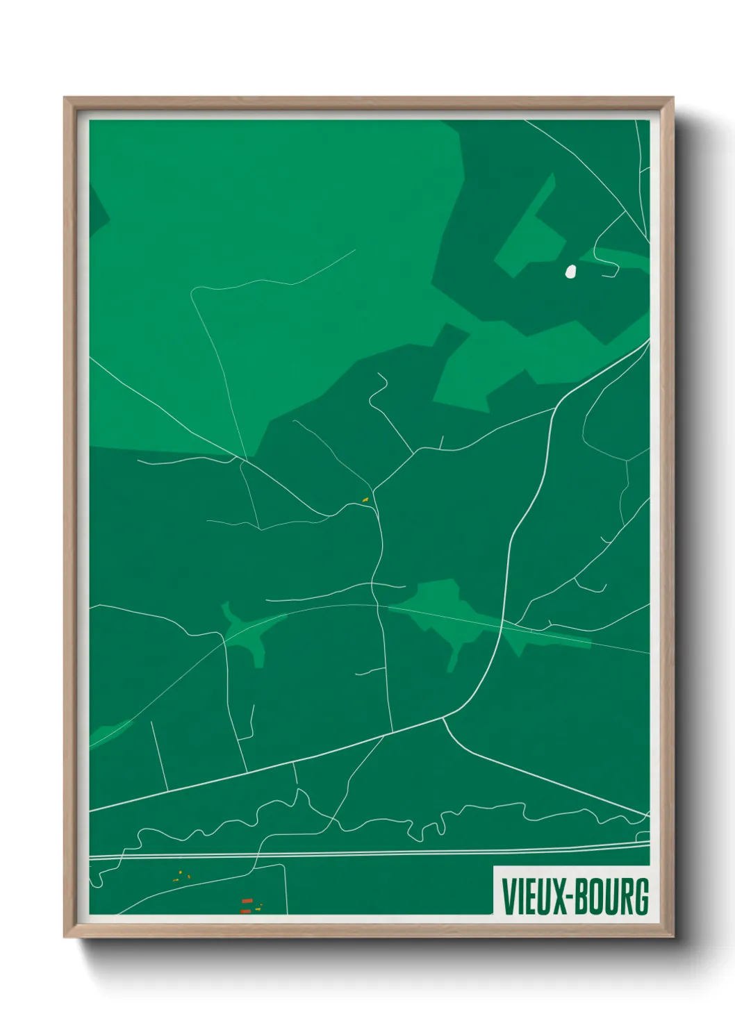 Une affiche de carte sur Vieux-Bourg