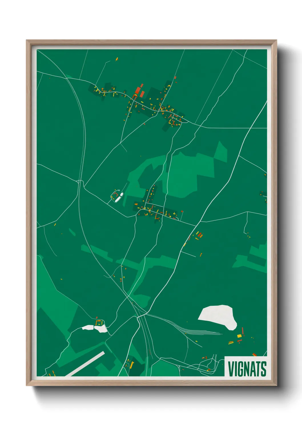 Une affiche de carte sur Vignats