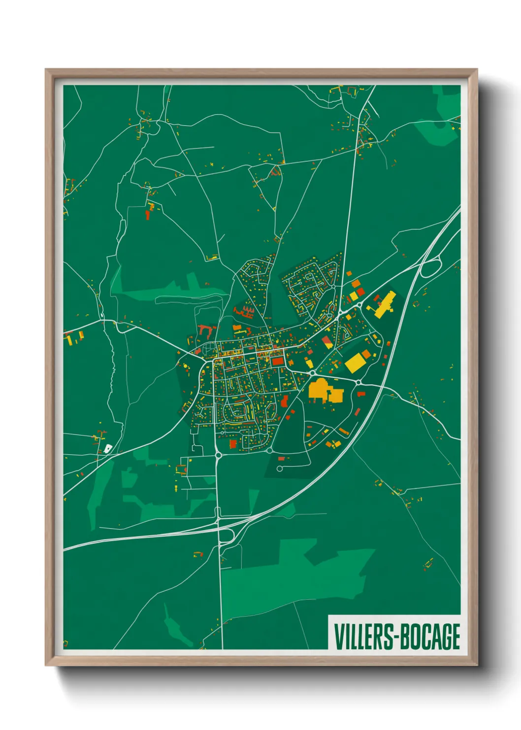 Une affiche de carte sur Villers-Bocage