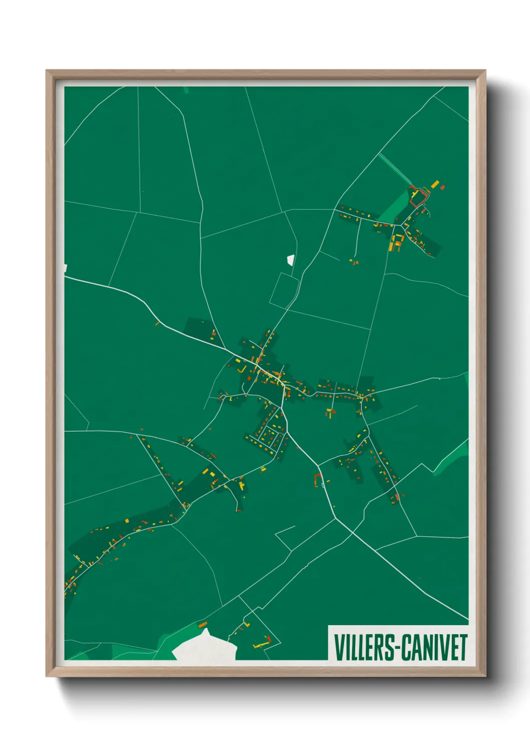 Une affiche de carte sur Villers-Canivet