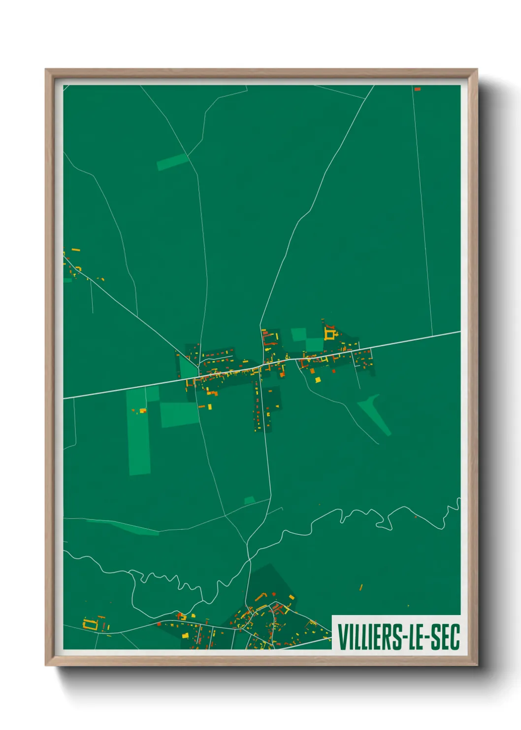 Une affiche de carte sur Villiers-le-Sec