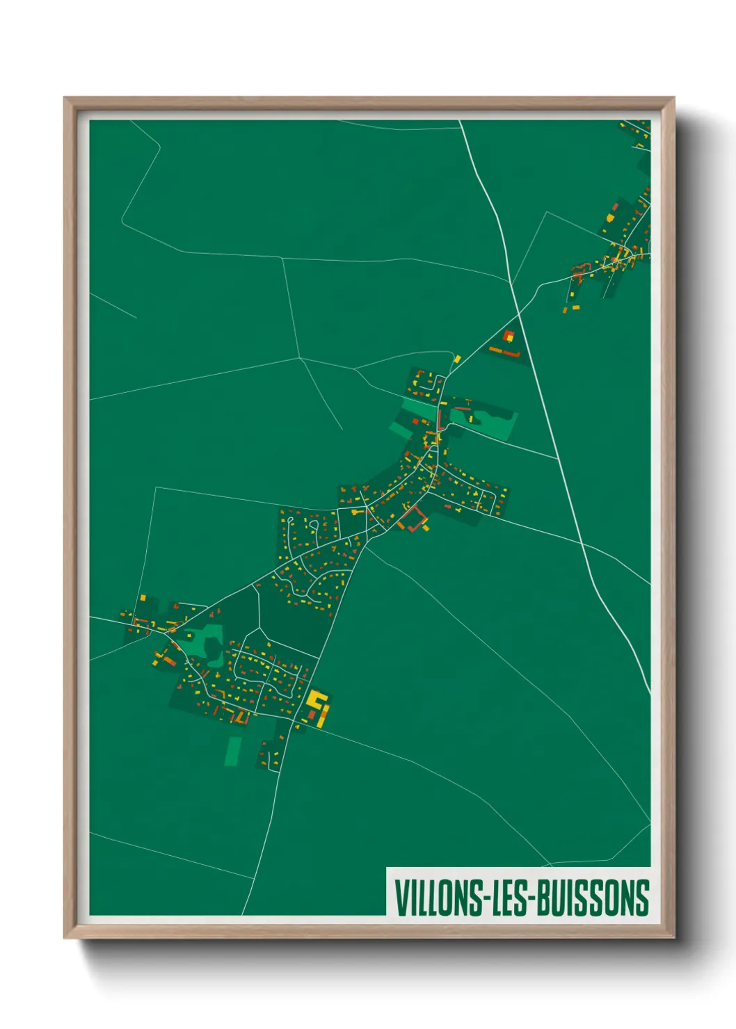 Une affiche de carte sur Villons-les-Buissons