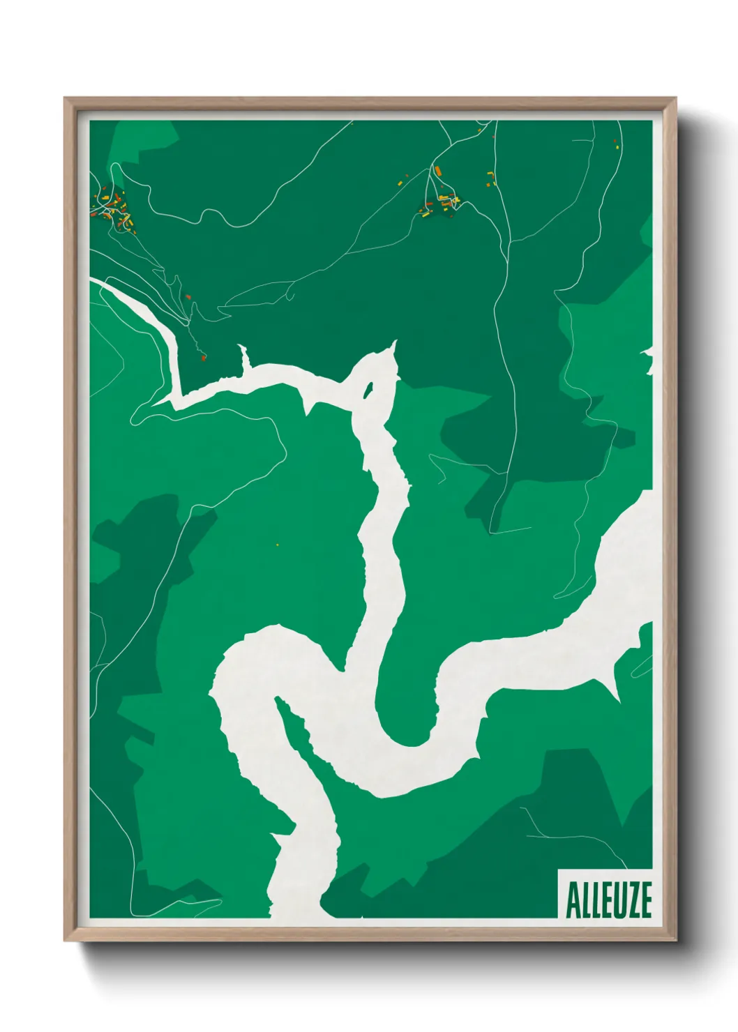 Une affiche de carte sur Alleuze