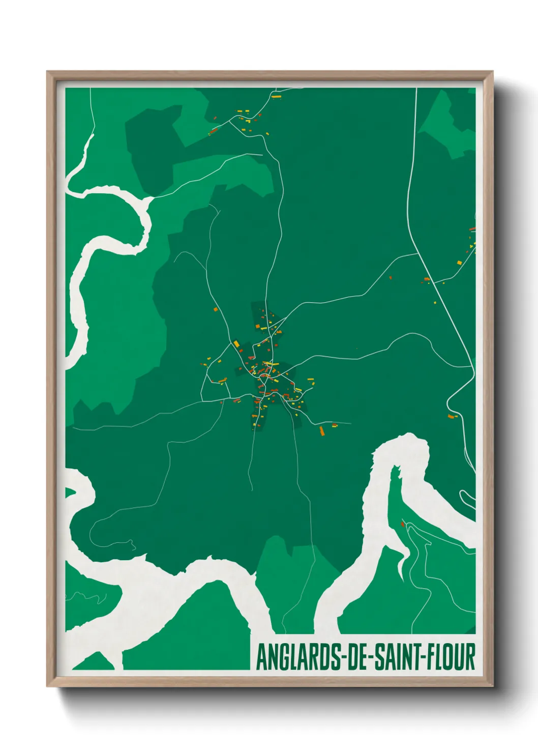 Une affiche de carte sur Anglards-de-Saint-Flour