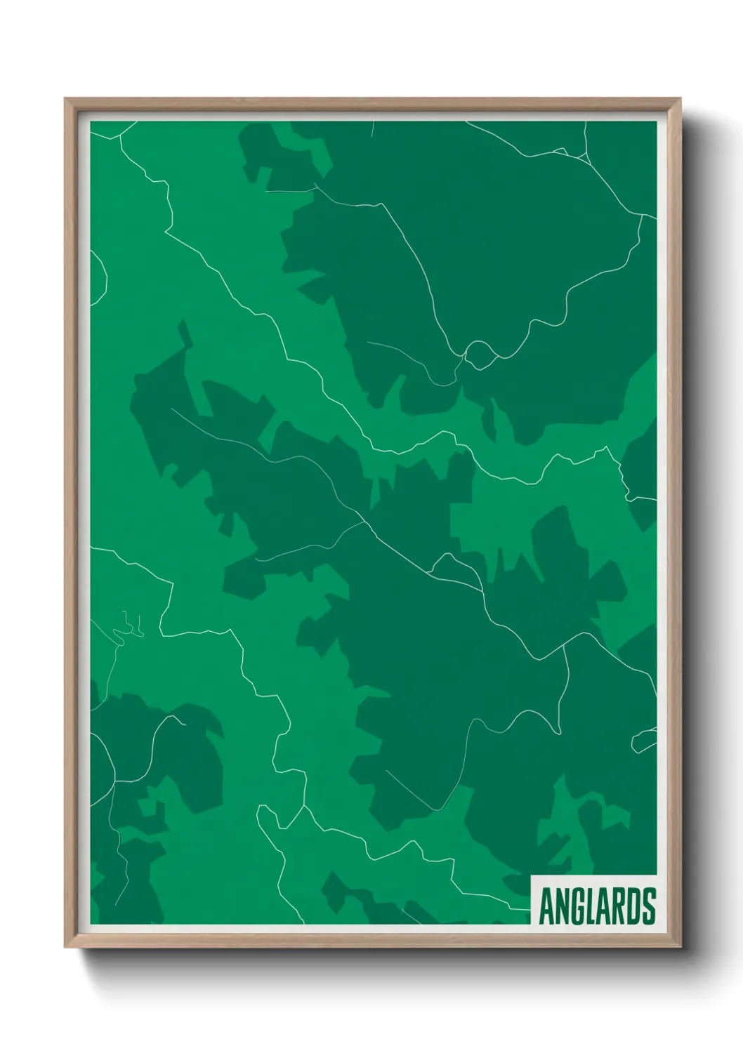 Une affiche de carte sur Anglards