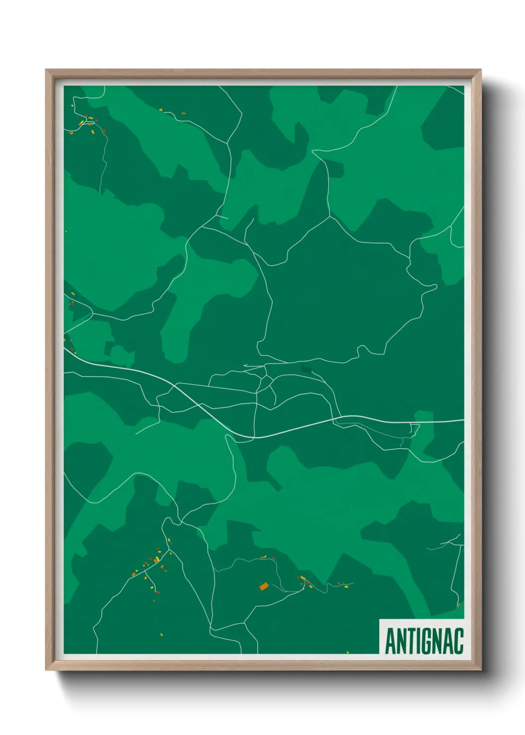 Une affiche de carte sur Antignac