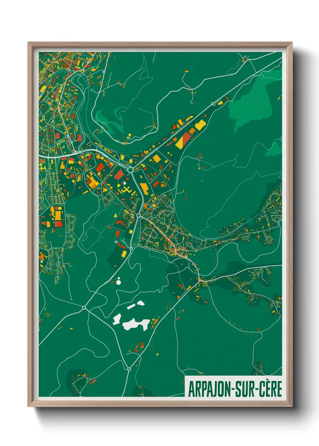 Une affiche de carte sur Arpajon-sur-Cère