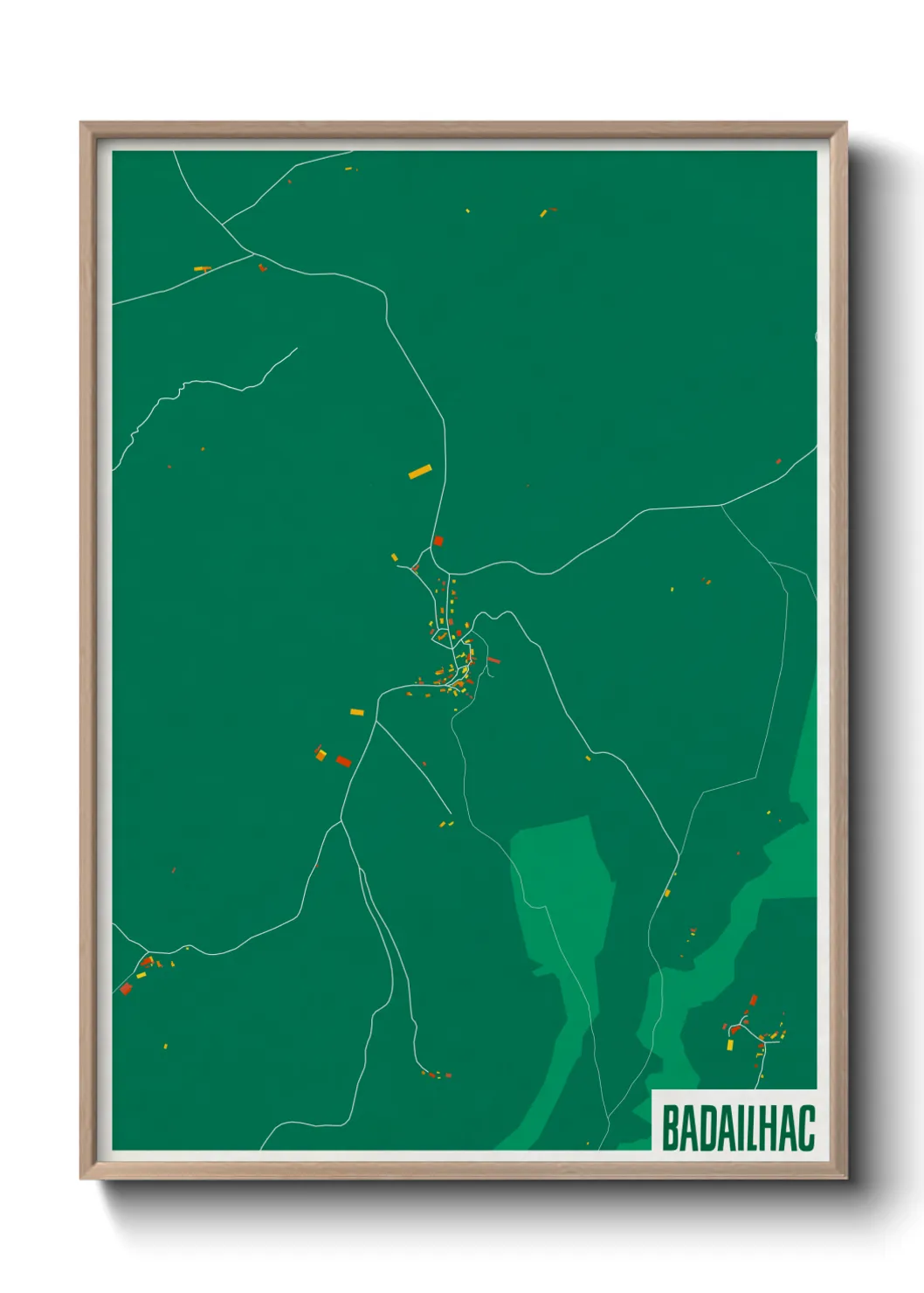 Une affiche de carte sur Badailhac