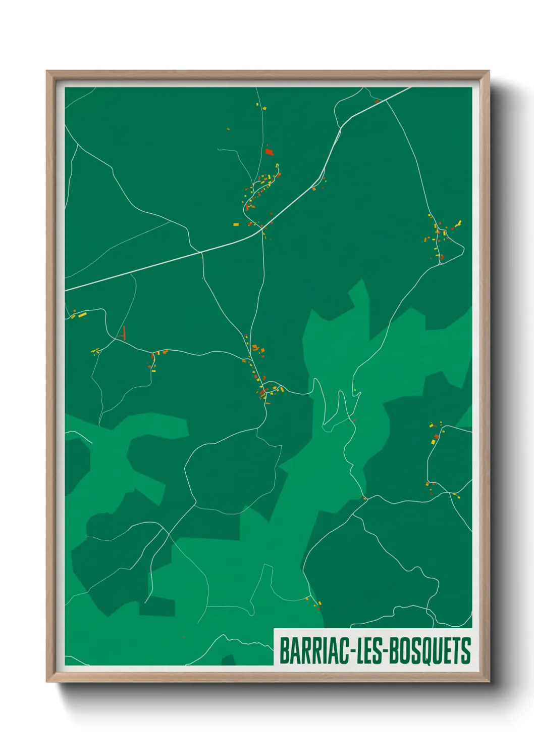 Une affiche de carte sur Barriac-les-Bosquets