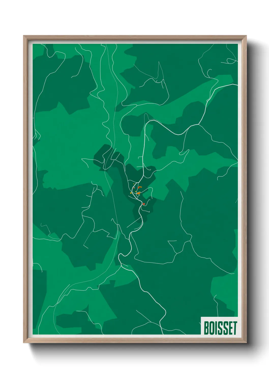 Une affiche de carte sur Boisset