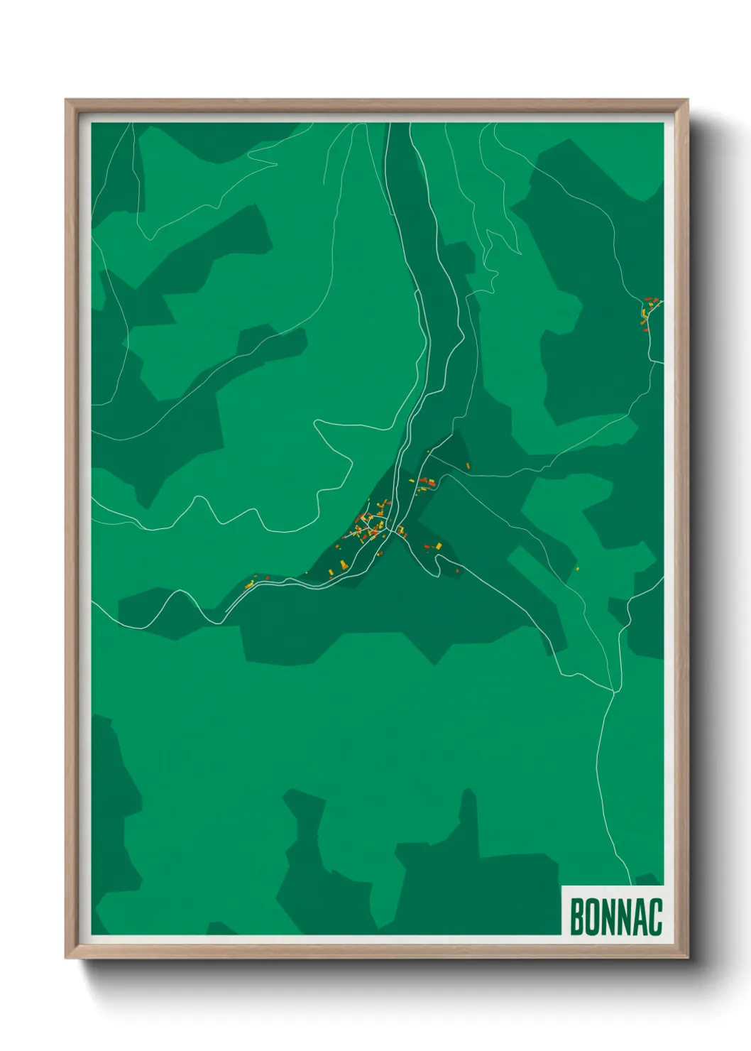 Une affiche de carte sur Bonnac