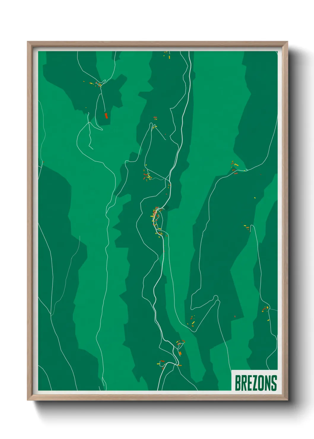 Une affiche de carte sur Brezons