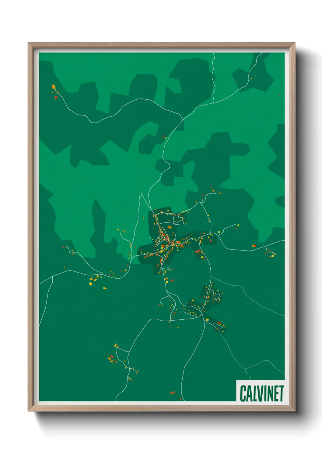 Une affiche de carte sur Calvinet