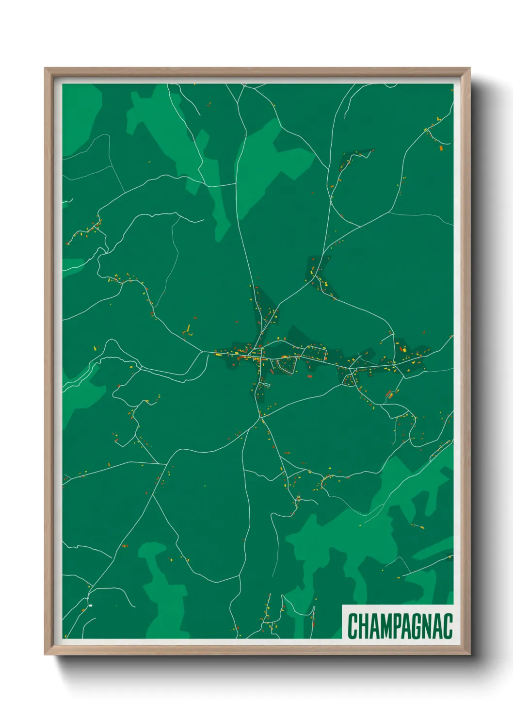 Une affiche de carte sur Champagnac