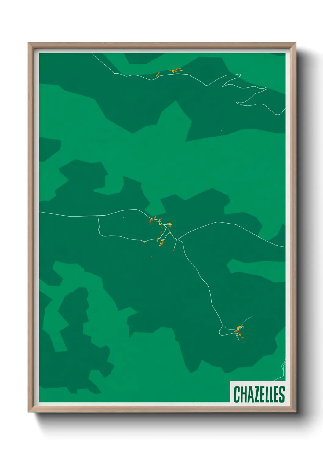 Une affiche de carte sur Chazelles