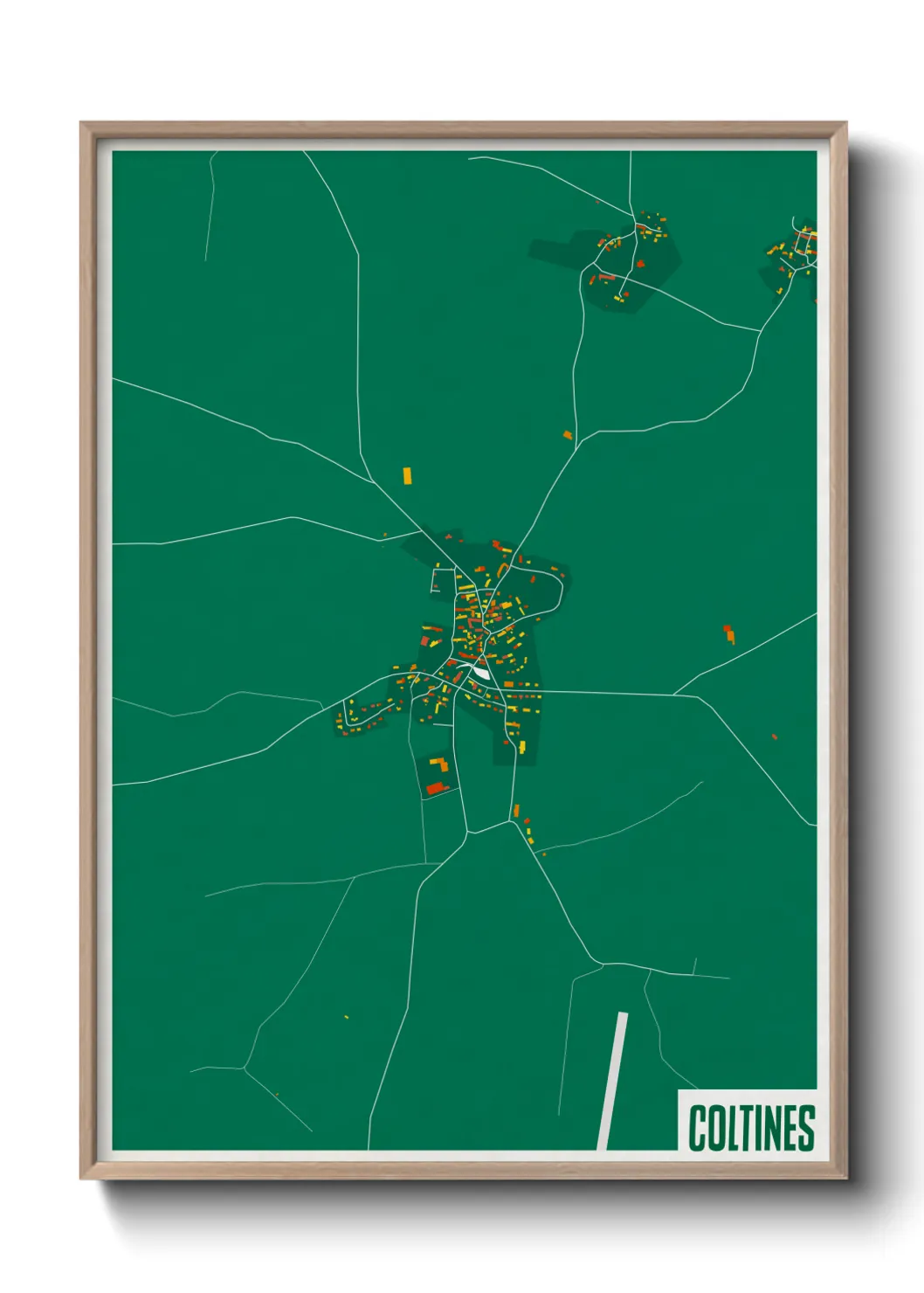 Une affiche de carte sur Coltines