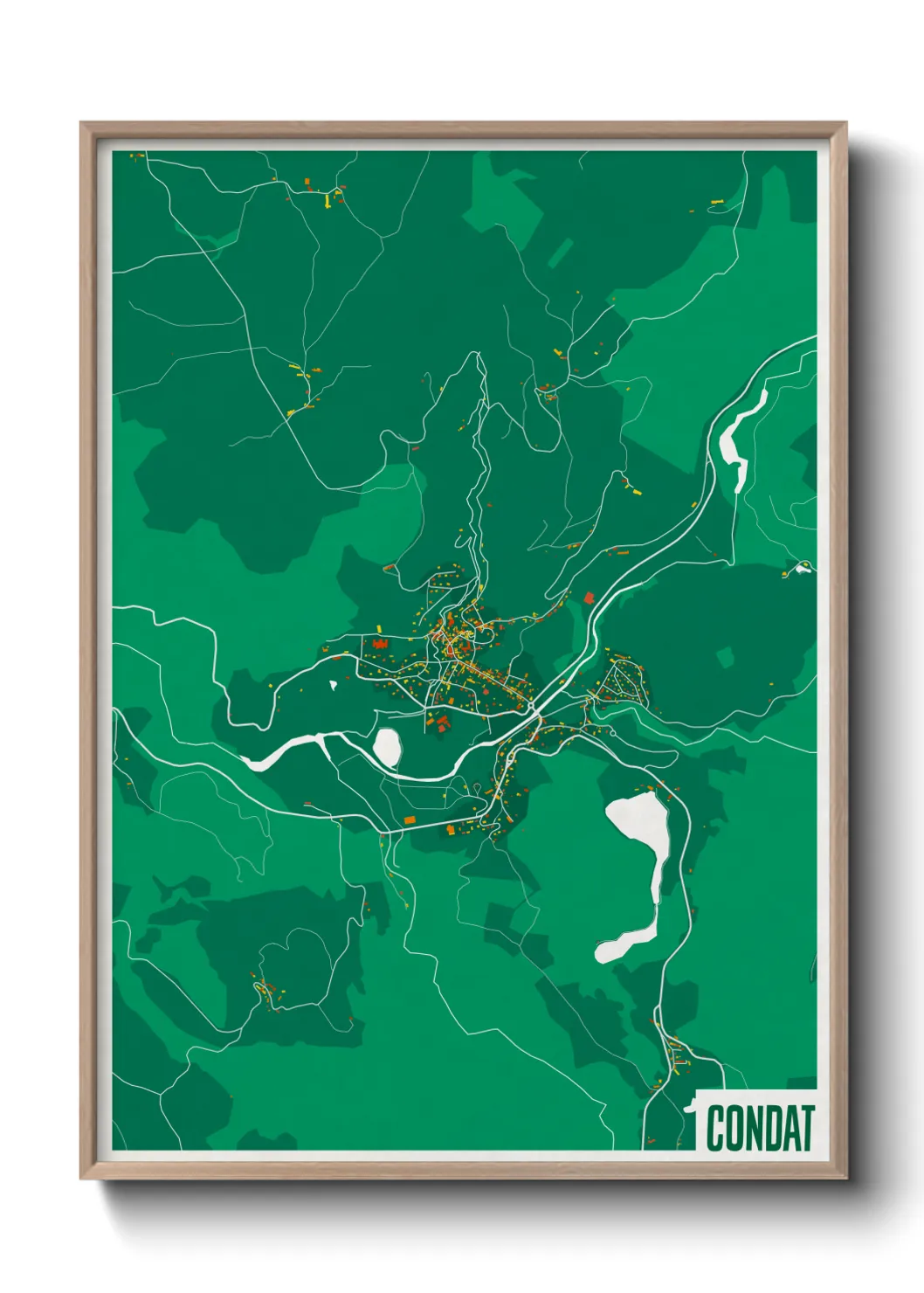 Une affiche de carte sur Condat