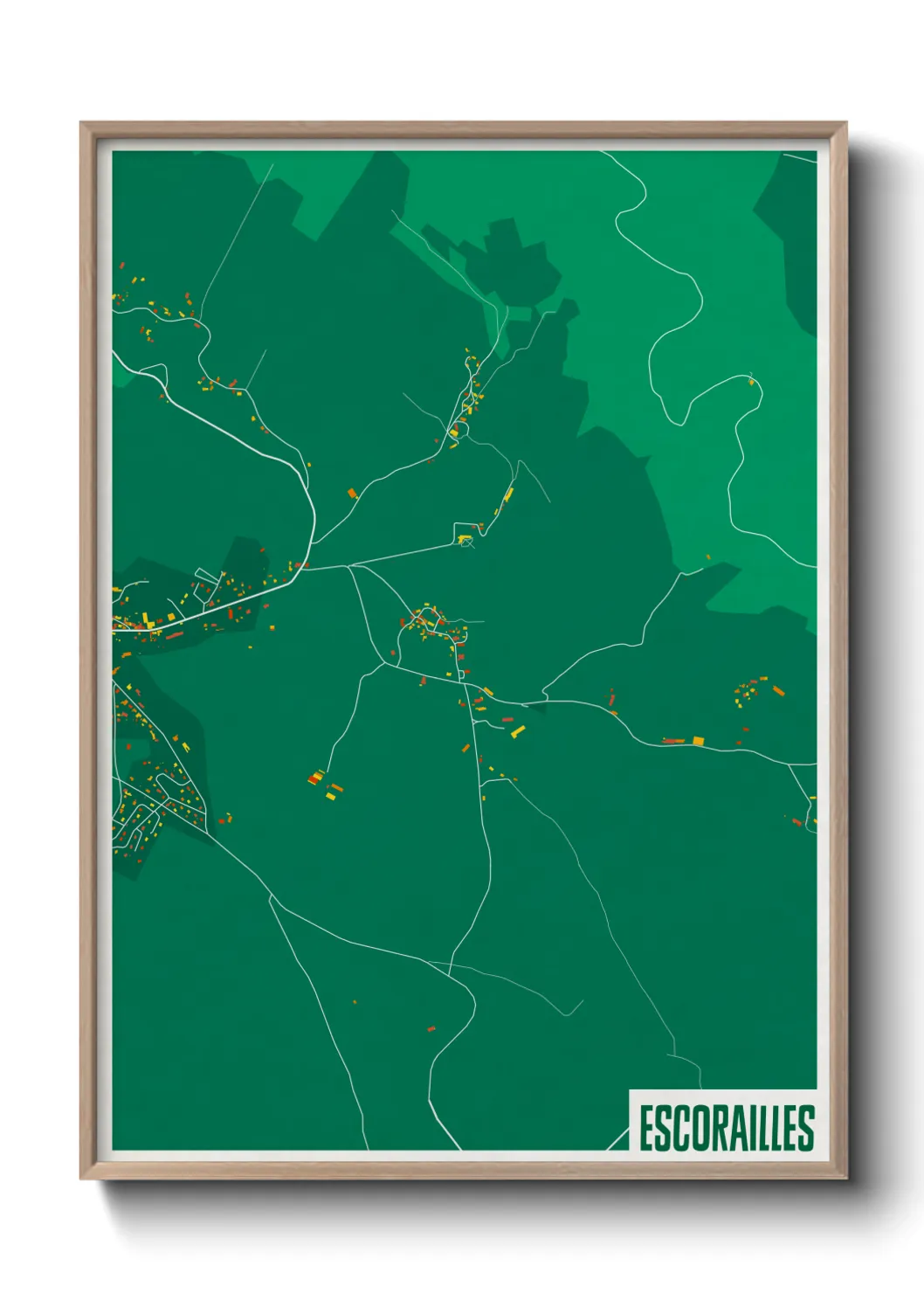 Une affiche de carte sur Escorailles