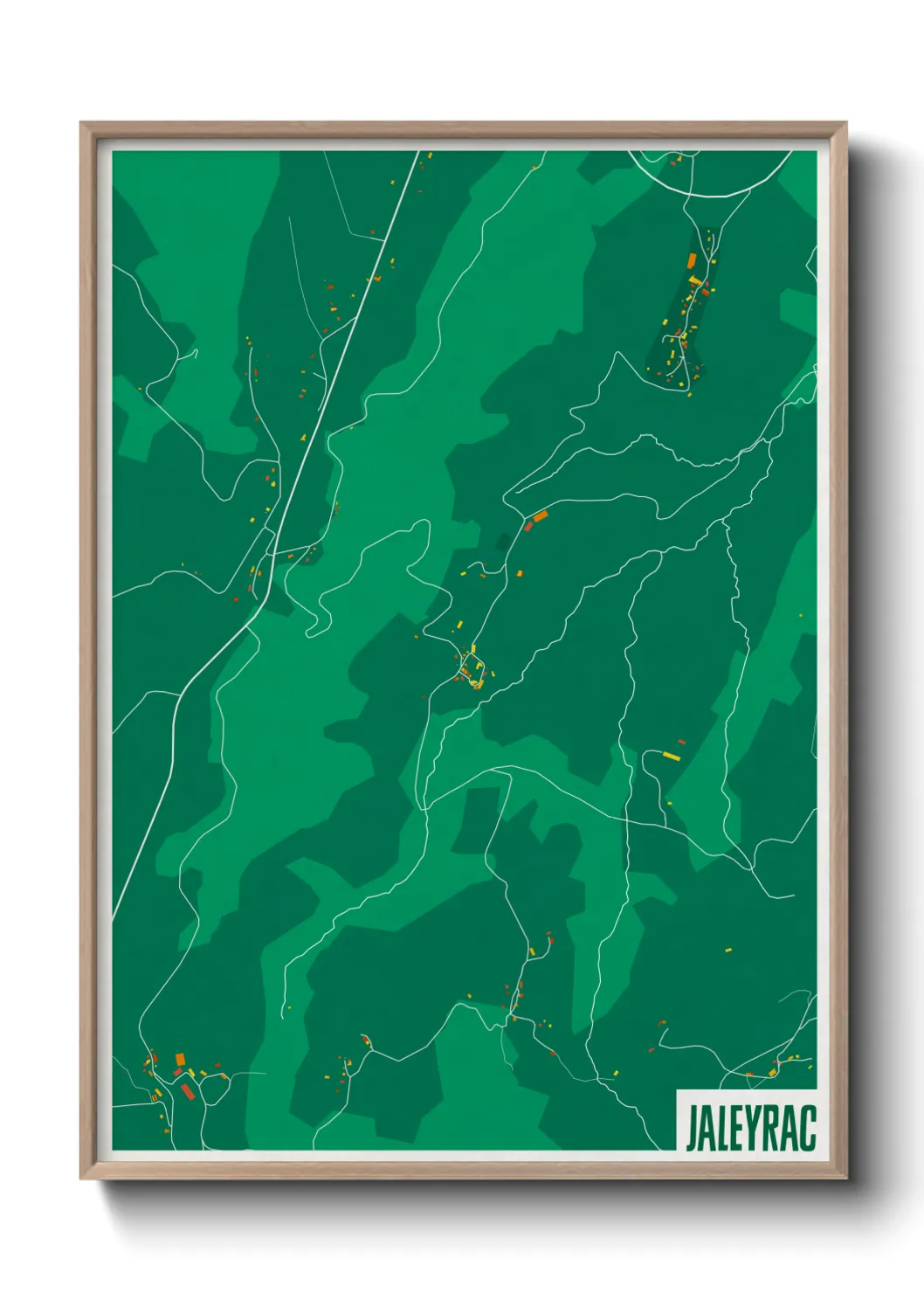 Une affiche de carte sur Jaleyrac