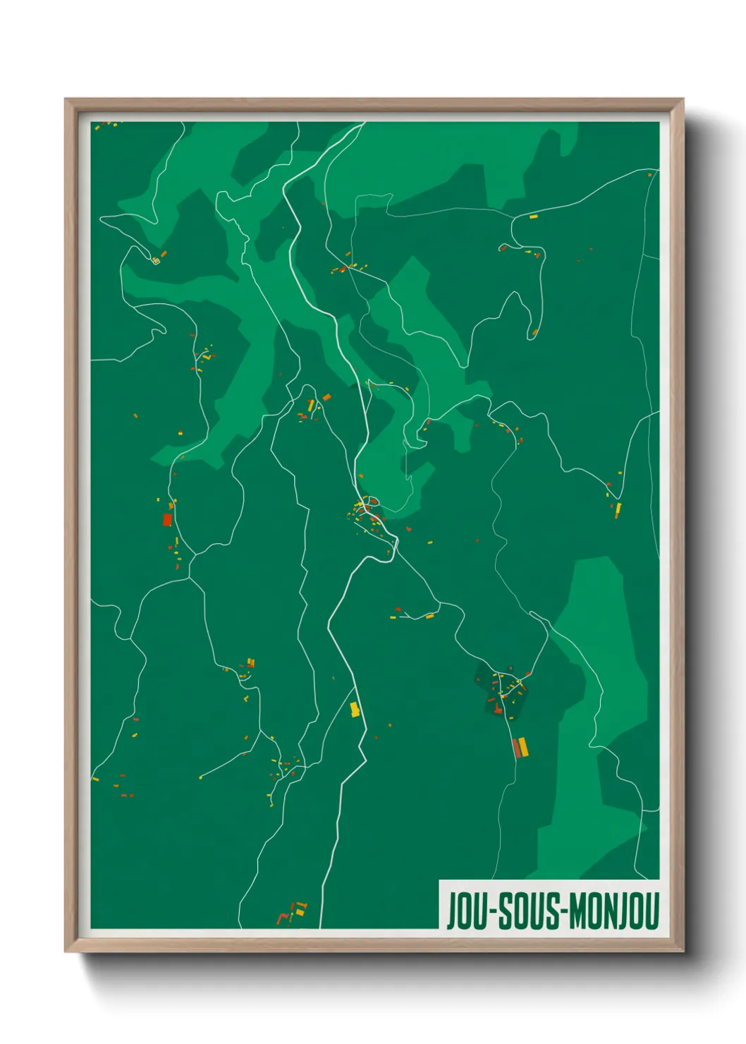 Une affiche de carte sur Jou-sous-Monjou