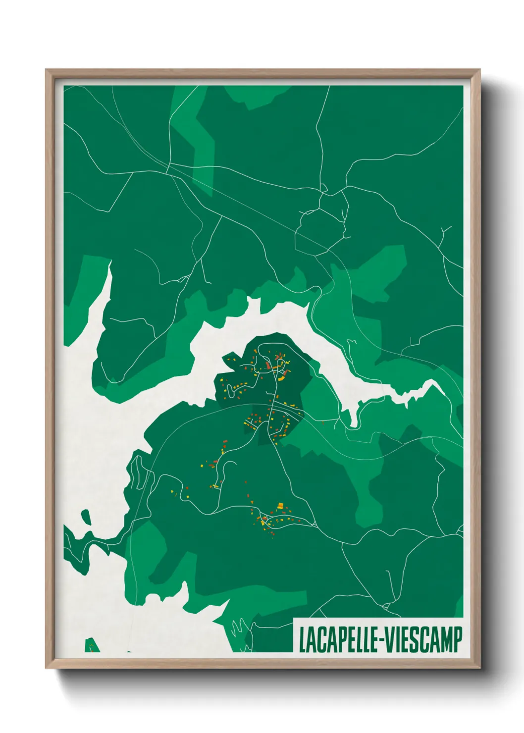 Une affiche de carte sur Lacapelle-Viescamp