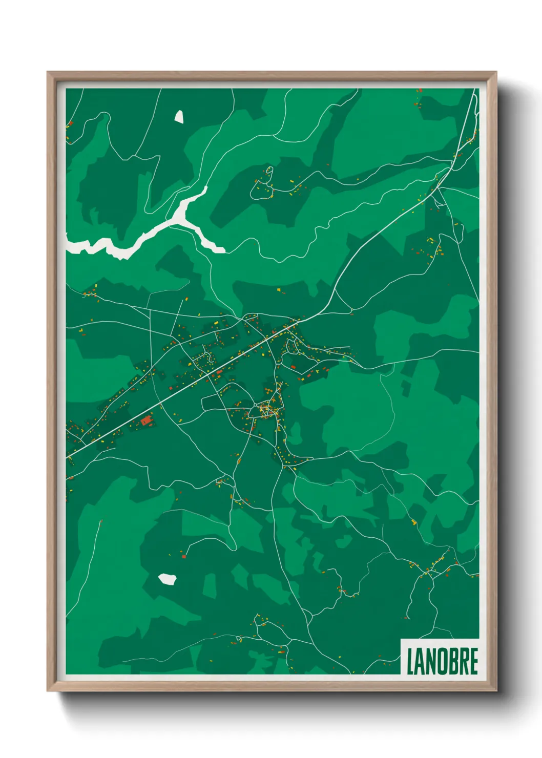 Une affiche de carte sur Lanobre