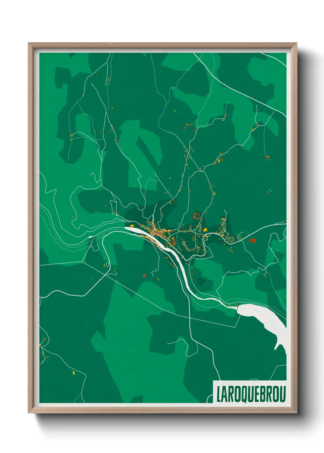 Une affiche de carte sur Laroquebrou