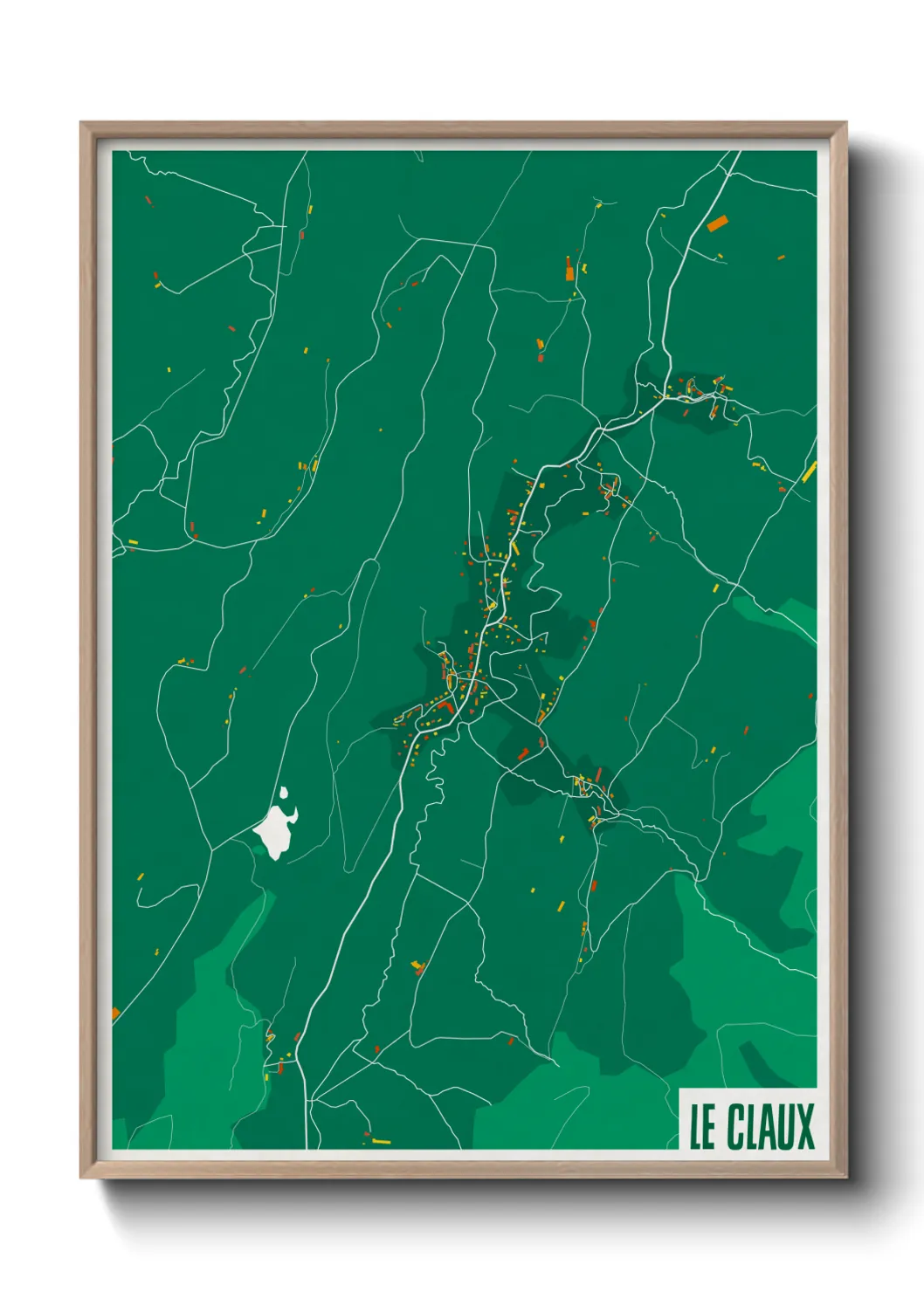 Une affiche de carte sur Le Claux