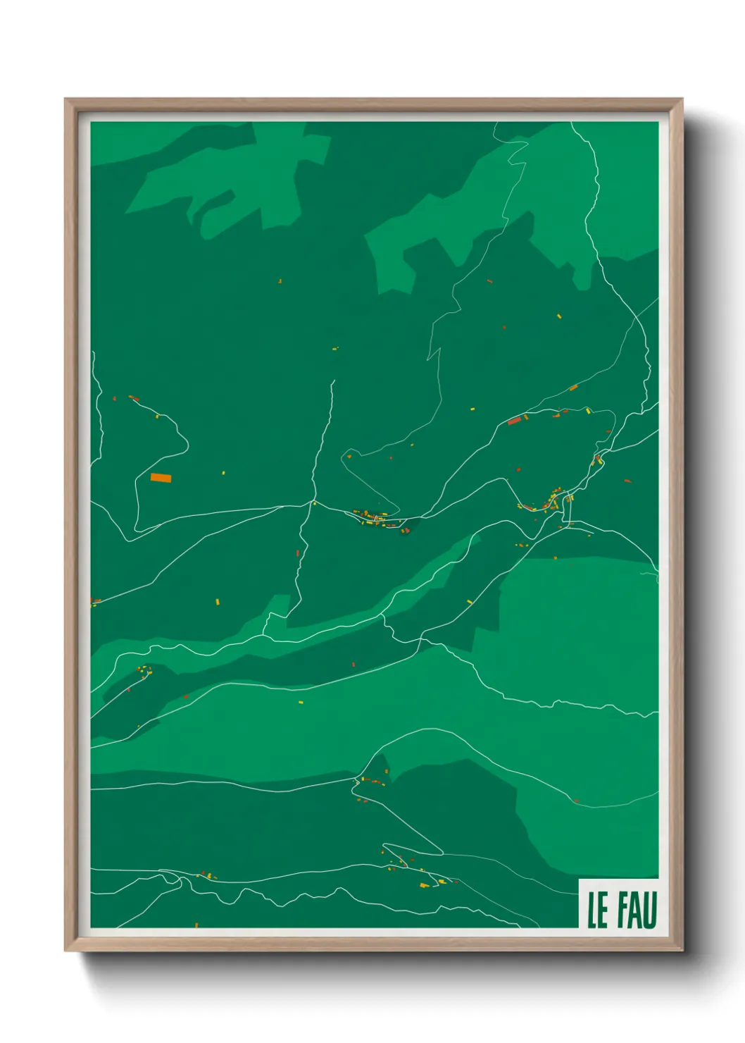 Une affiche de carte sur Le Fau