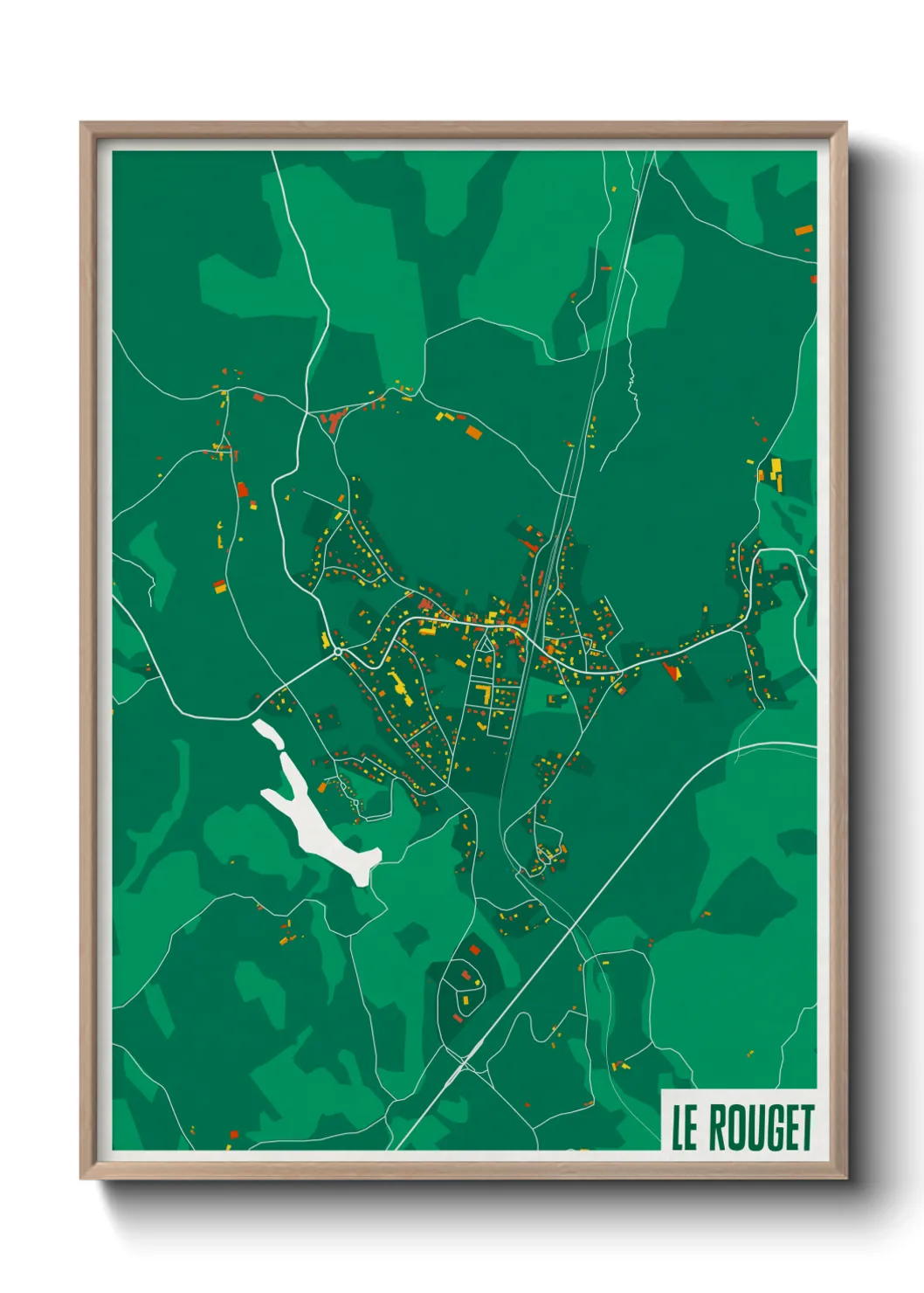 Une affiche de carte sur Le Rouget