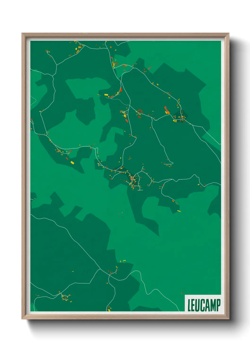 Une affiche de carte sur Leucamp