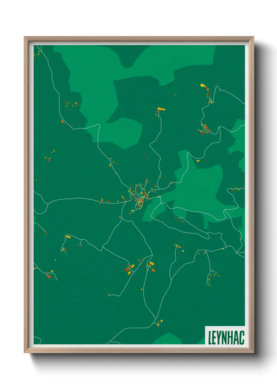 Une affiche de carte sur Leynhac