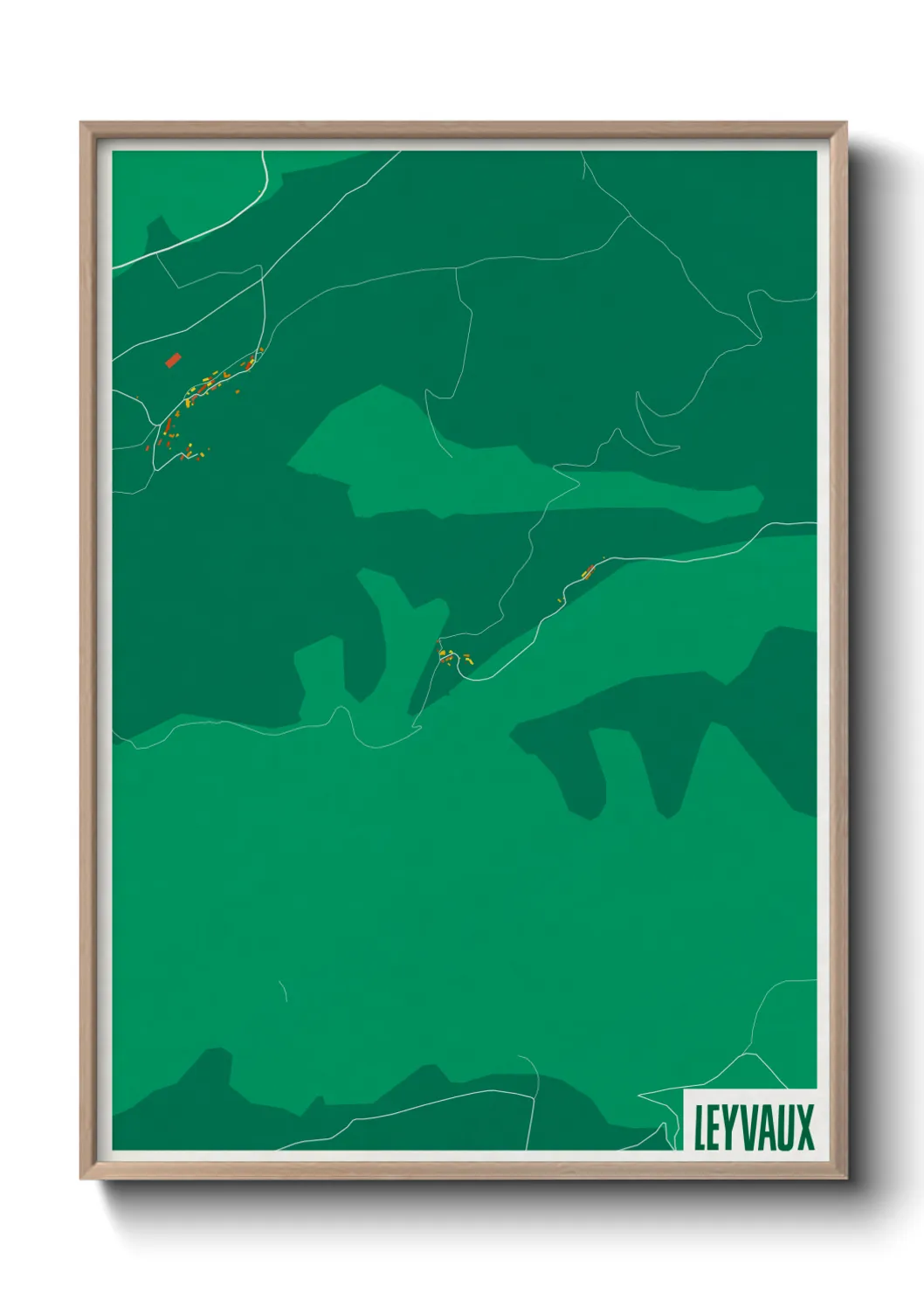 Une affiche de carte sur Leyvaux