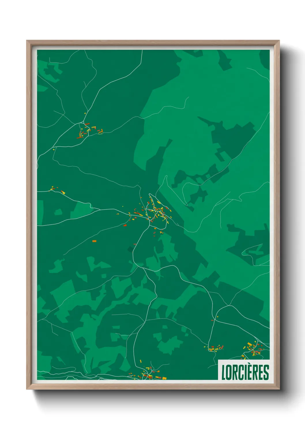 Une affiche de carte sur Lorcières