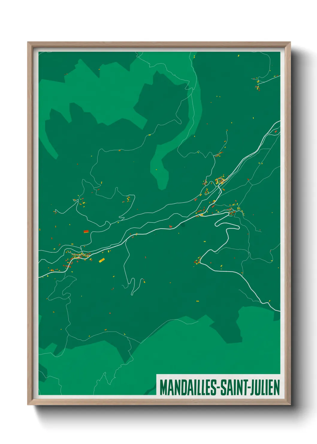 Une affiche de carte sur Mandailles-Saint-Julien