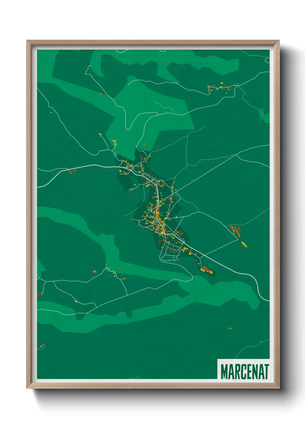 Une affiche de carte sur Marcenat