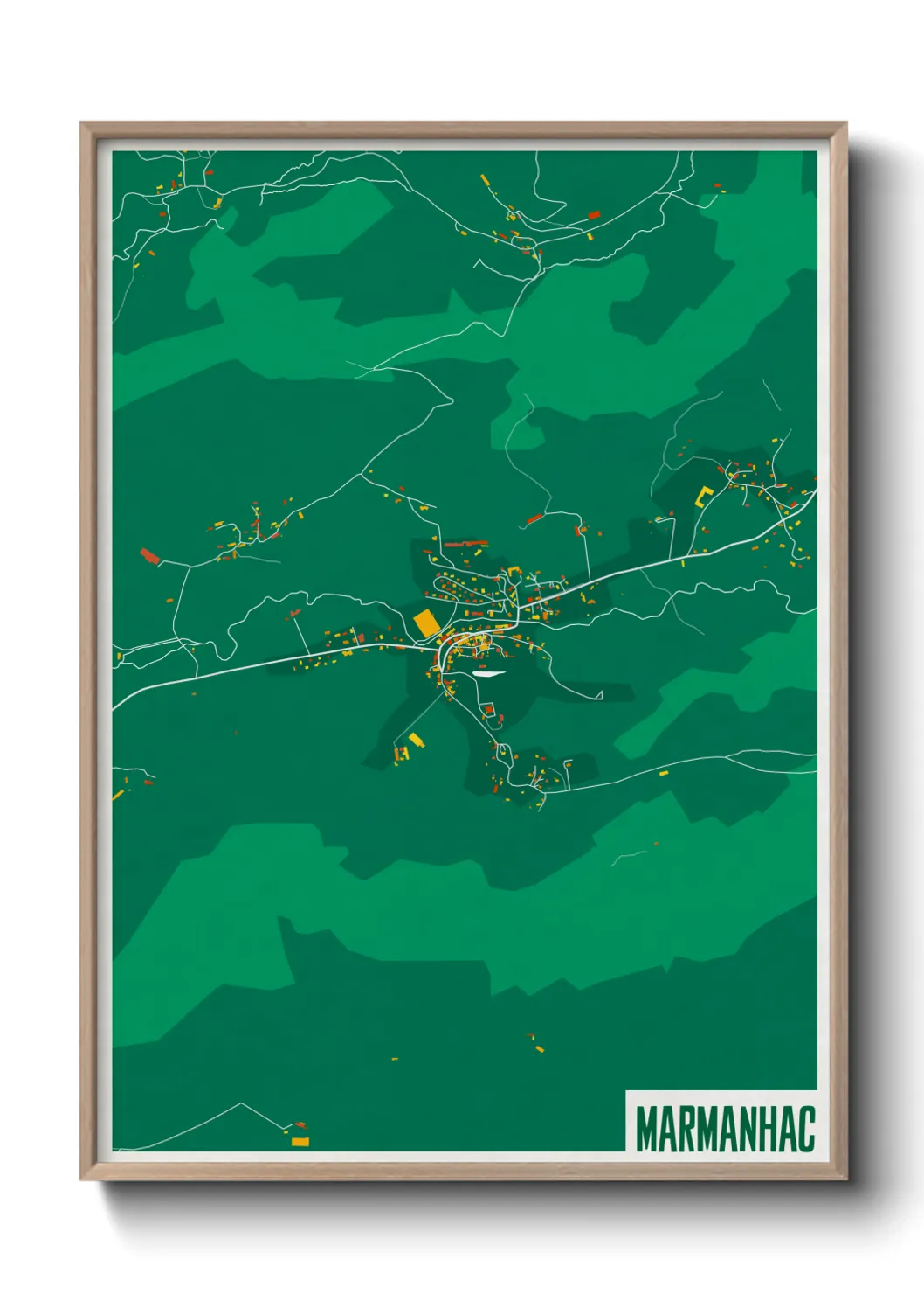 Une affiche de carte sur Marmanhac