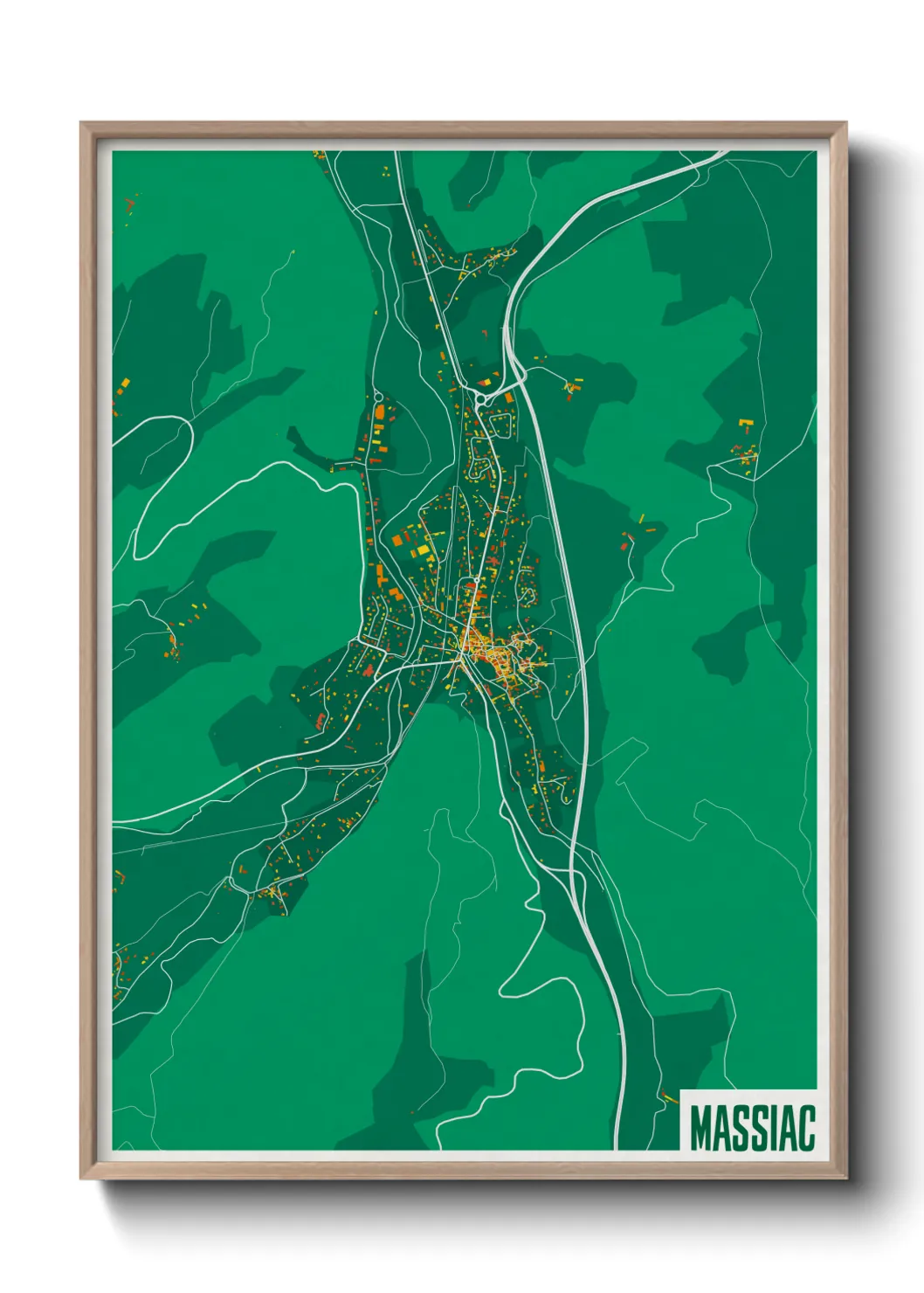 Une affiche de carte sur Massiac