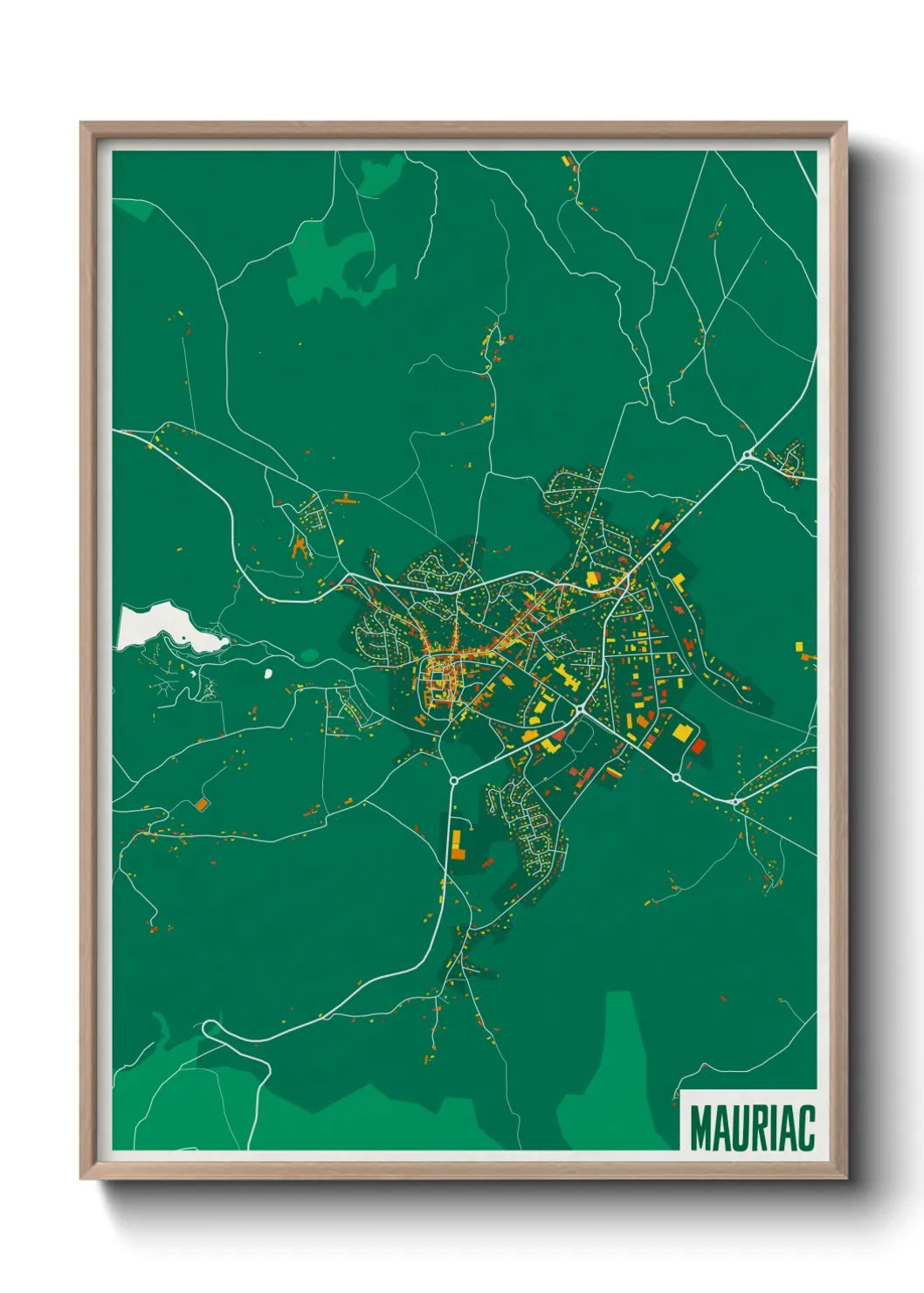 Une affiche de carte sur Mauriac
