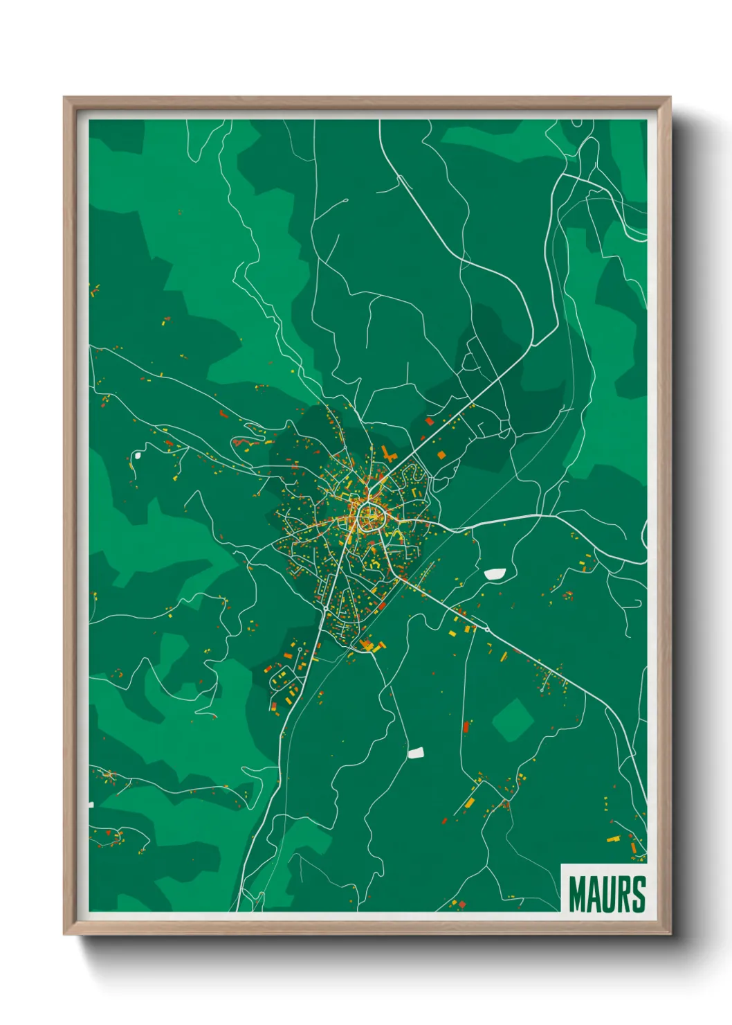 Une affiche de carte sur Maurs